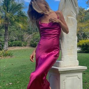 WALK THE LINE MAXI DRESS MAGENTA